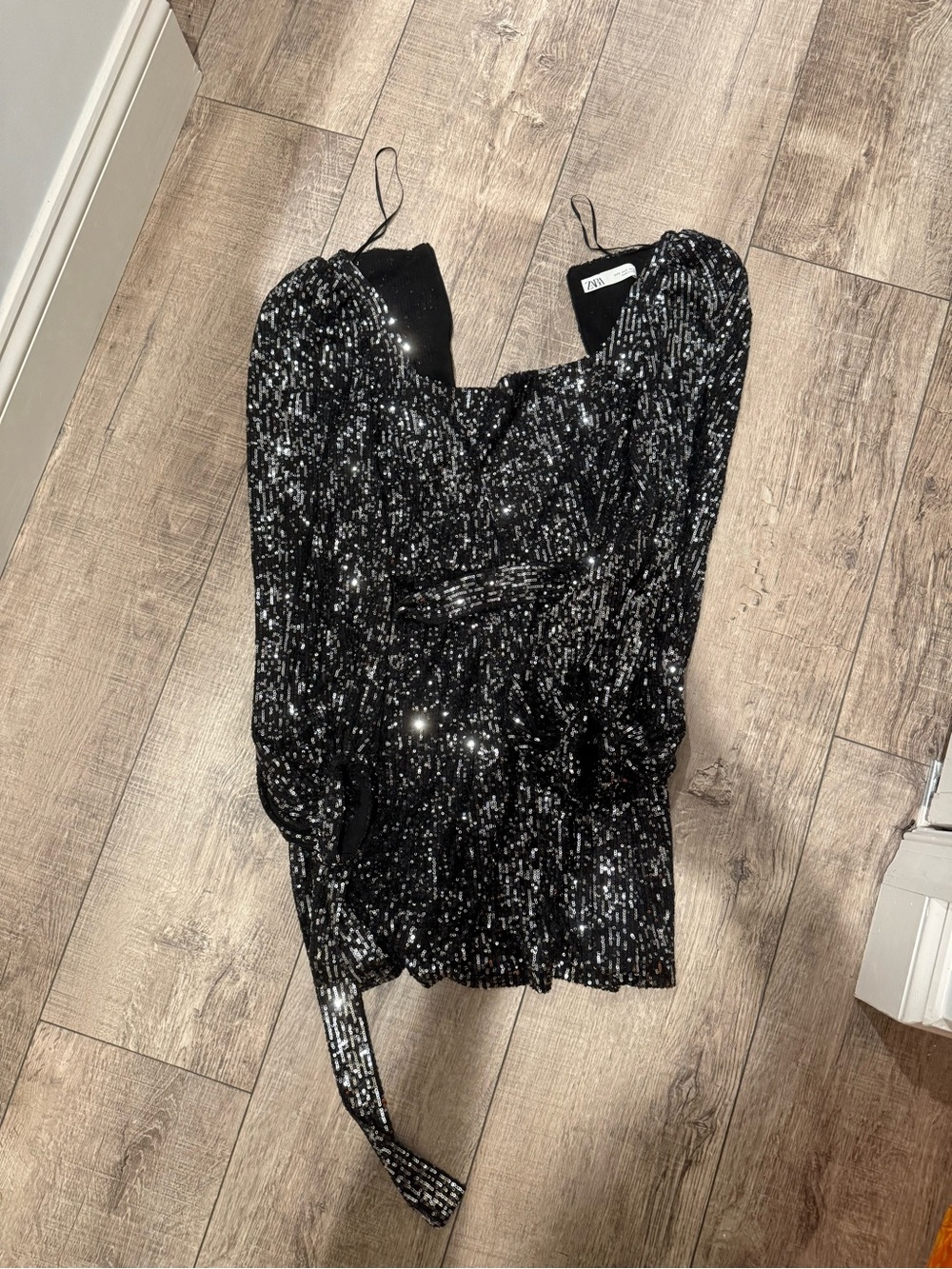 Zara Black/Gray Sequin Dress